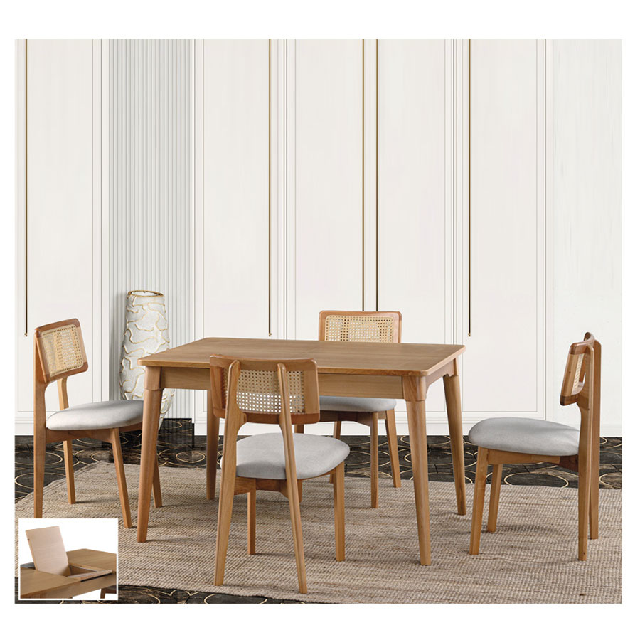 Bil 141 Açılır Masa Naturel Zion Sandalye Takımı - 80x120 cm - Önizleme 2